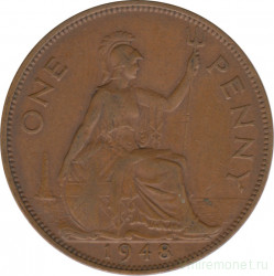 Монета. Великобритания. 1 пенни 1948 год.