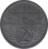 Монета. Чехословакия. 2 геллера 1924 год. рев.