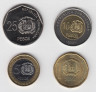 Монета. Доминиканская республика. Набор из четырёх монет 1 , 5 песо 2008 года и 10 , 25 песо 2010 года. рев.
