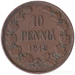Монета. Русская Финляндия. 10 пенни 1912 год.