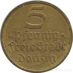 Монета. Польша. Данциг. 5 пфеннигов 1932 год.