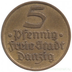 Монета. Польша. Данциг. 5 пфеннигов 1932 год.