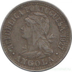 Монета. Ангола. 10 сентаво (2 макуты) 1927 год.
