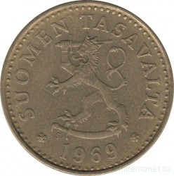 Монета. Финляндия. 10 пенни 1969 год.