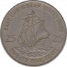 Монета. Восточные Карибские государства. 25 центов 2002 год. ав.