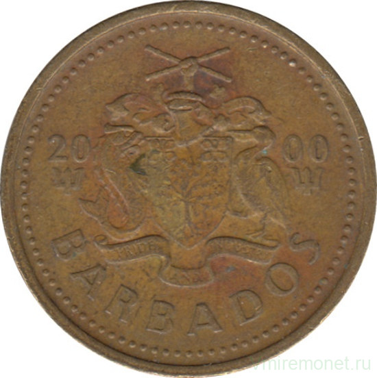 Монета. Барбадос. 5 центов 2000 год.