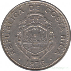 Монета. Коста-Рика. 25 сентимо 1976 год.