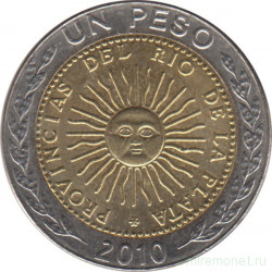 Монета. Аргентина. 1 песо 2010 год.