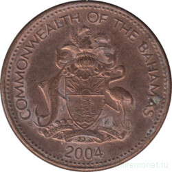 Монета. Багамские острова. 1 цент 2004 год.