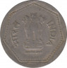 Монета. Индия. 1 рупия 1983 год. Гурт - рубчатый с желобом. рев.