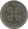 Аверс.Монета. Финляндия. 1 марка 1959 год.