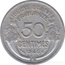 Монета. Франция. 50 сантимов 1946 год. Монетный двор - Бомон-ле-Роже. (B)