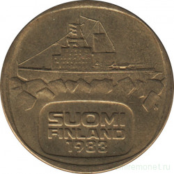 Монета. Финляндия. 5 марок 1983 N год. Ледокол Урхо.
