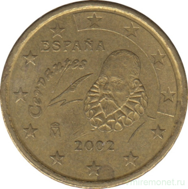 Монета. Испания. 10 центов 2002 год.