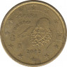 Монета. Испания. 10 центов 2002 год. ав.