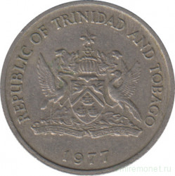 Монета. Тринидад и Тобаго. 25 центов 1977 год.