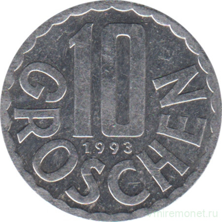 Монета. Австрия. 10 грошей 1993 год.