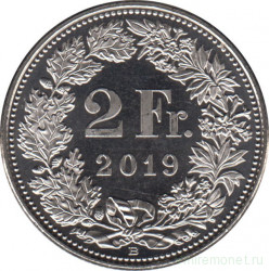 Монета. Швейцария. 2 франка 2019 год.
