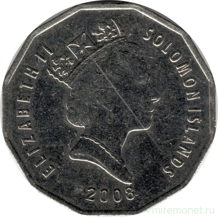 Монета. Соломоновы острова. 50 центов 2008 год.