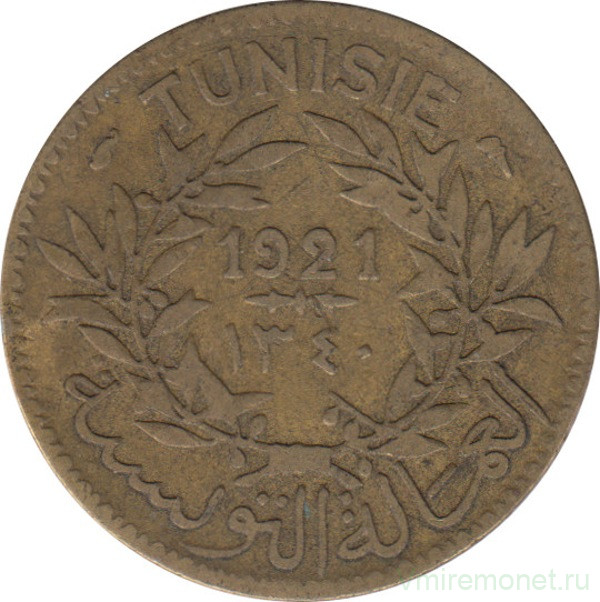 Монета. Тунис. 1 франк 1921 год.