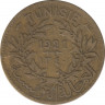 Монета. Тунис. 1 франк 1921 год. ав.
