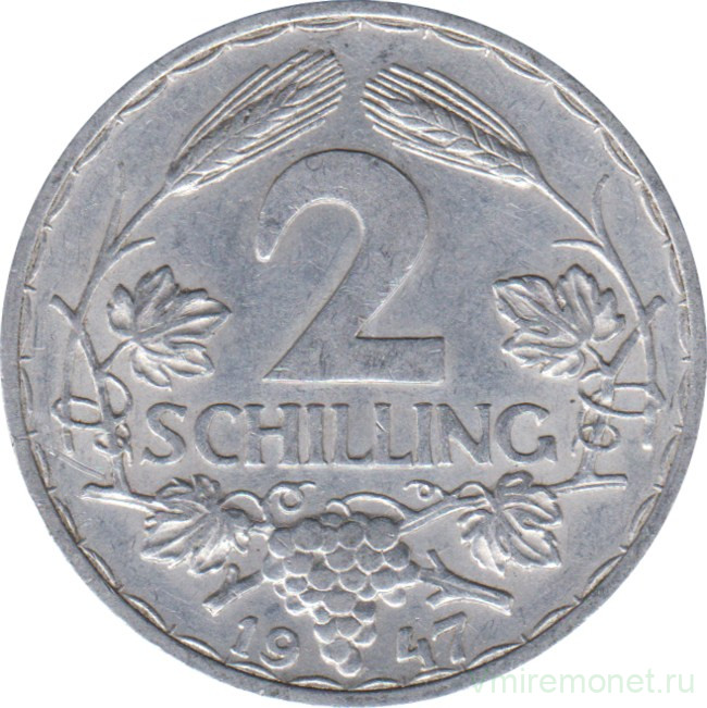 Монета. Австрия. 2 шиллинга 1947 год.