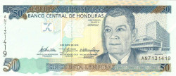 Банкнота. Гондурас. 50 лемпир 2010 год. Тип 94b.