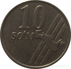 Монета. Узбекистан. 10 сум 2001 год.