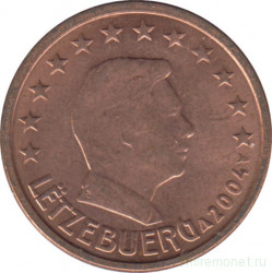 Монета. Люксембург. 2 цента 2004 год.