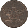  Монета. Швеция. 1 эре 1930 год . рев.