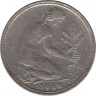 Монета. ФРГ. 50 пфеннигов 1968 год. Монетный двор - Штутгарт (F). ав.