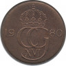 Аверс. Монета. Швеция. 5 эре 1980 год.