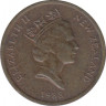 Монета. Новая Зеландия. 1 цент 1988 год. ав.