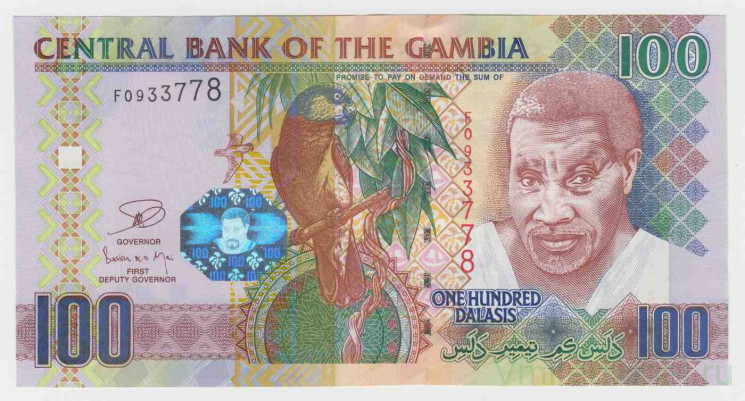 Банкнота. Гамбия. 100 даласи 2013 год.