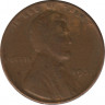  Монета. США. 1 цент 1937 год. ав.