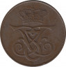 Монета. Дания. 5 эре 1908 год. рев.