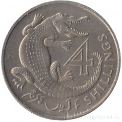 Монета. Гамбия. 4 шиллинга 1966 год.