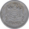 Монета. Монако. 2 франка 1943 год. рев.