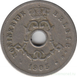 Монета. Бельгия. 5 сантимов 1905 год. BELGIE.