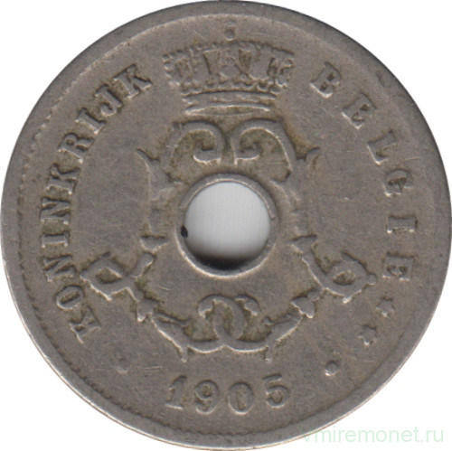 Монета. Бельгия. 5 сантимов 1905 год. BELGIE.