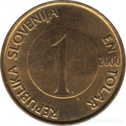 Монета. Словения. 1 толар 2000 год.