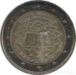 Монета. Бельгия. 2 евро 2007 год. 50 лет подписания Римского договора.