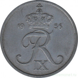 Монета. Дания. 5 эре 1956 год.