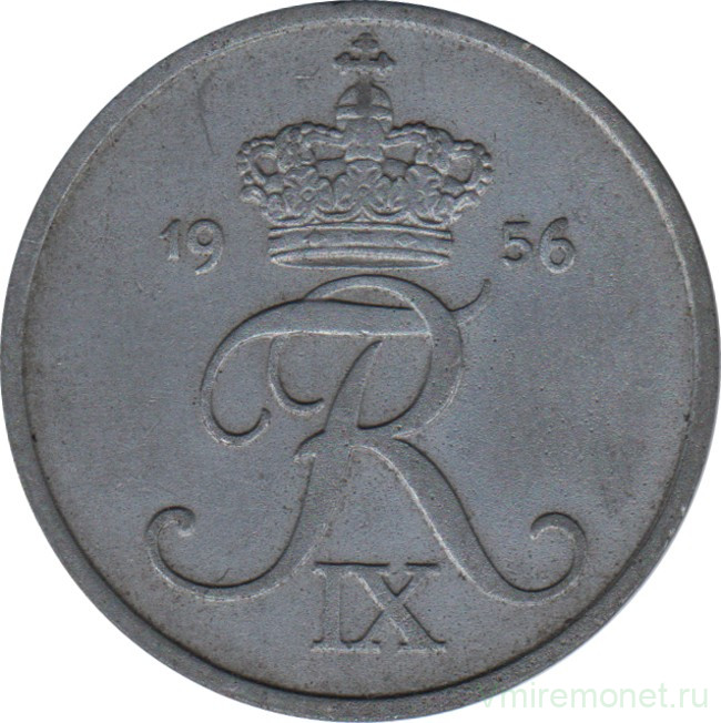 Монета. Дания. 5 эре 1956 год.