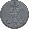Монета. Дания. 5 эре 1956 год. ав.