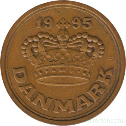 Монета. Дания. 50 эре 1995 год.