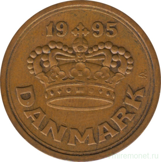 Монета. Дания. 50 эре 1995 год.