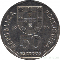 Монета. Португалия. 50 эскудо 1999 год.