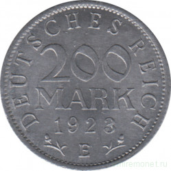 Монета. Германия. 200 марок 1923 год. Монетный двор - Мюльденхюттен (E).