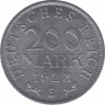 Монета. Германия. 200 марок 1923 год. Монетный двор - Мюльденхюттен (E). ав.